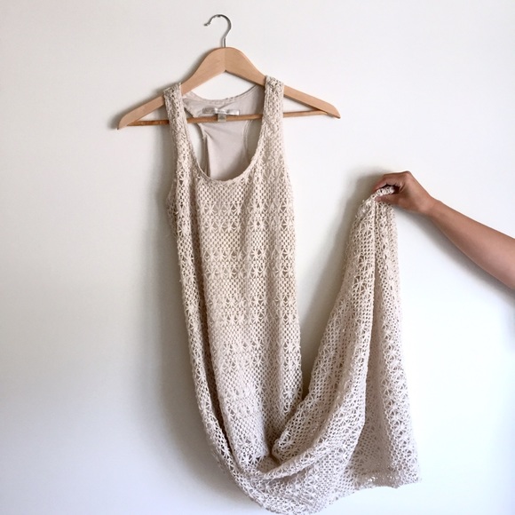 LC Lauren Conrad Dresses & Skirts - Lauren Conrad Nude Crochet Racerback Maxi Dress